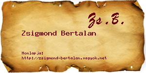 Zsigmond Bertalan névjegykártya