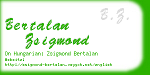 bertalan zsigmond business card